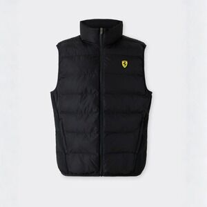 Ferrari Scuderia Padded Gilet Puffer Vest Black Quilted Racing F1 Large NWOT